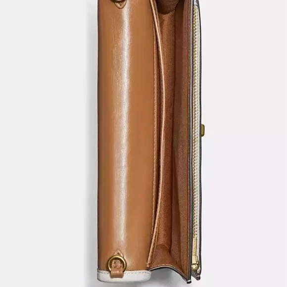 COACH Hayden Foldover QuiltedCrossbody Clutch Bag in Chalk/Cream